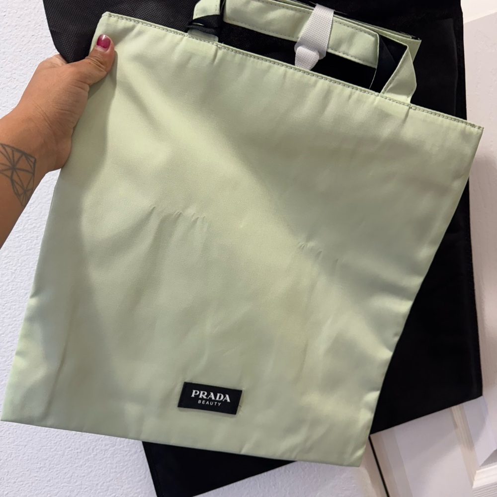 Prada mint tote bag